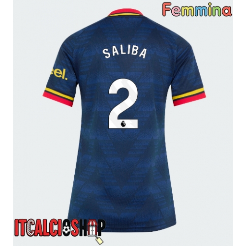 Arsenal William Saliba #2 Seconda Maglia Femmina 2026-27 Manica Corta